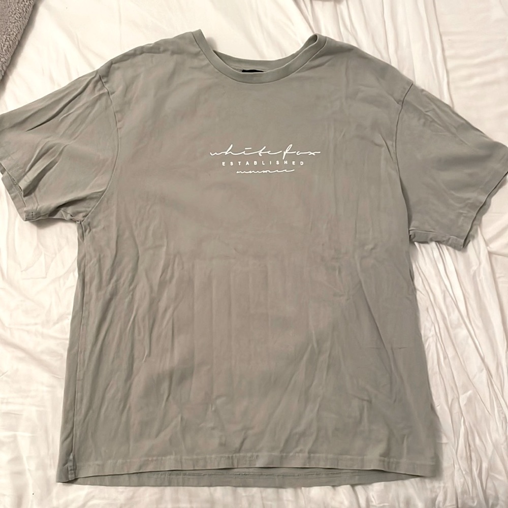 Sage green oversized shirt from White Fox Boutique